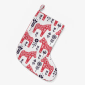 Folk swedish horse floral seamless pattern.  スモールクリスマスストッキング (正面 (吊り時))