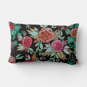 Folk Watercolor Flowers ランバークッション (裏面)