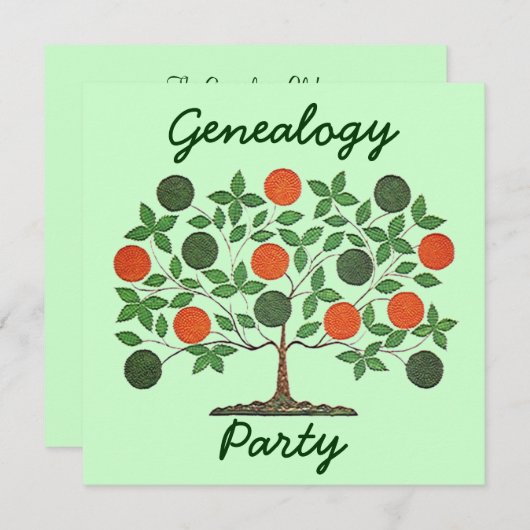 Folkartの系譜の系図学の会合の招待状 招待状 (正面/裏面)