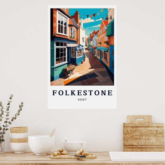 Folkestone Poster, Kent Poster, England Poster ポスター (キッチン)