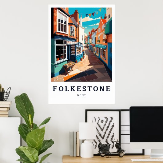 Folkestone Poster, Kent Poster, England Poster ポスター (ホームオフィス)