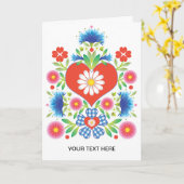 Folkfestグリーティングカード カード (黄色い花)