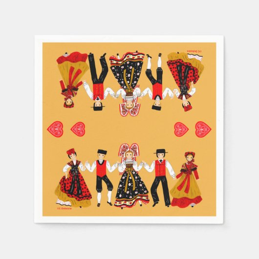 Folklore alsacien, France スタンダードカクテルナプキン (正面)