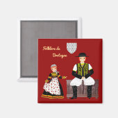 Folklore de Bretagne, France マグネット (正面/裏面)