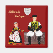 Folklore de Bretagne, France マグネット (正面)
