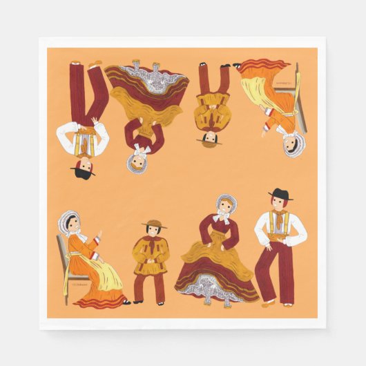 Folklore de Lorraine, France スタンダードランチョンナプキン (正面)