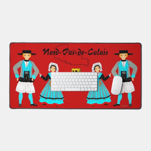 Folklore du Nord-Pas-de-Calais, France デスクマット (キーボード&マウス)