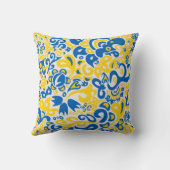 Folklore pattern with Ukrainian flag colors クッション (裏面)