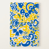 Folklore pattern with Ukrainian flag colors ノートブック (裏面)