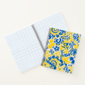 Folklore pattern with Ukrainian flag colors ノートブック (内部)