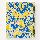 Folklore pattern with Ukrainian flag colors ノートブック (裏面)