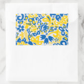 Folklore pattern with Ukrainian flag colors  長方形シール (バッグ)