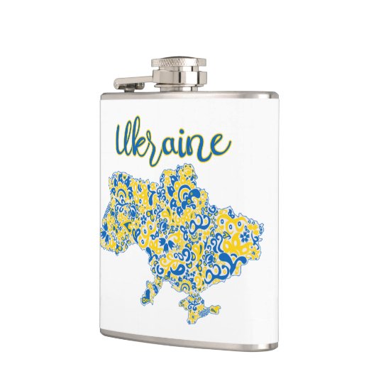 Folkloric pattern and Ukraine typography  フラスク (左)