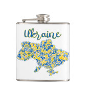 Folkloric pattern and Ukraine typography  フラスク (正面)