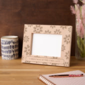 Folksy Nordic Snowflake Winter Christmas Your Text レーザー彫刻フレーム (左)