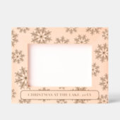 Folksy Nordic Snowflake Winter Christmas Your Text レーザー彫刻フレーム (正面)