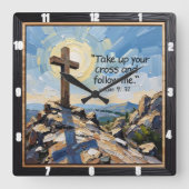 Follow Me: Take Up Your Cross スクエア壁時計 (正面)