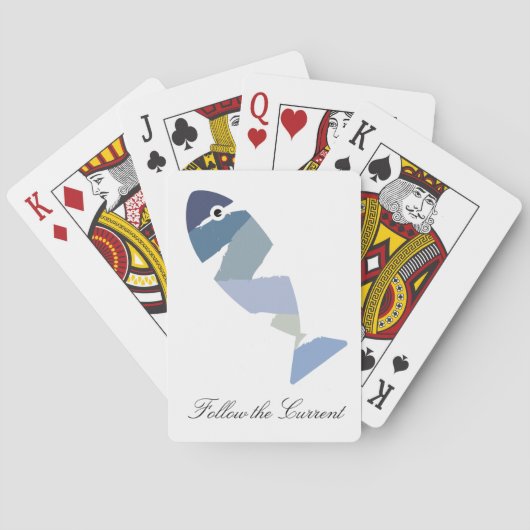 Follow the Current Fishing Playing Cards, Minimal トランプ (裏面)