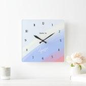 Follow the Light – Inspirational Gradient スクエア壁時計 (ホーム)