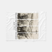 Follow The Word Not The Herd Western Christian Jes フリースブランケット (正面(横))