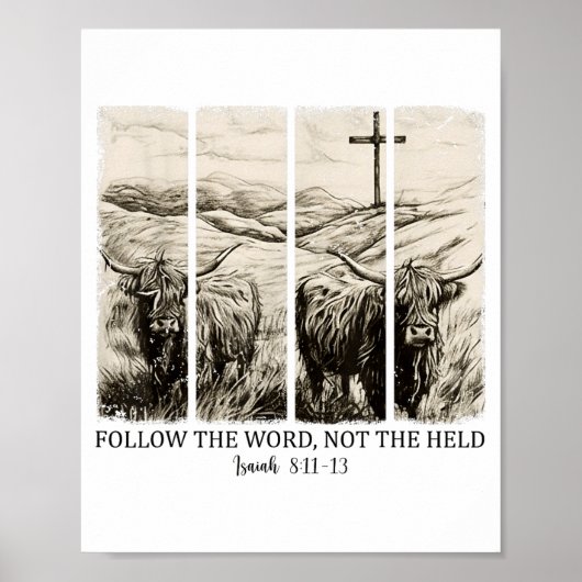 Follow The Word Not The Herd Western Christian Jes ポスター (正面)