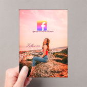 follow us facebook username social media photo  アクリル招待状 (インサイチュ (ポータブル))