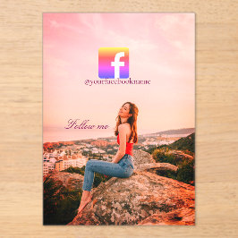 follow us facebook username social media photo  アクリル招待状