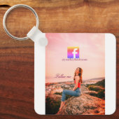 follow us facebook username social media photo  キーホルダー (正面)