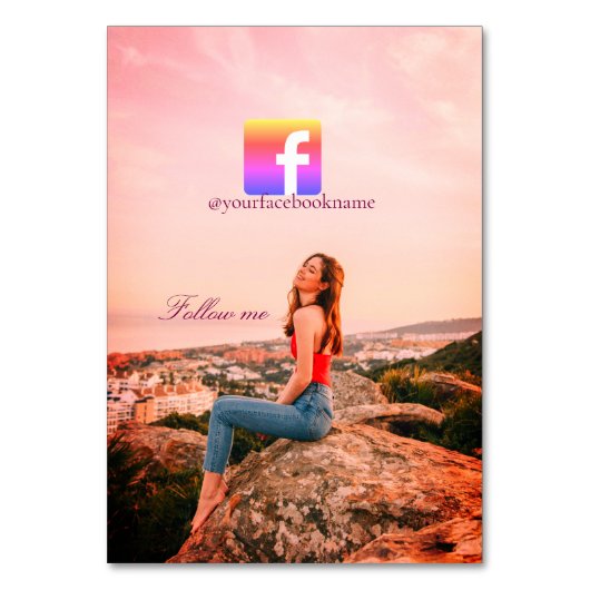 follow us facebook username social media photo  テーブルナンバー (正面)