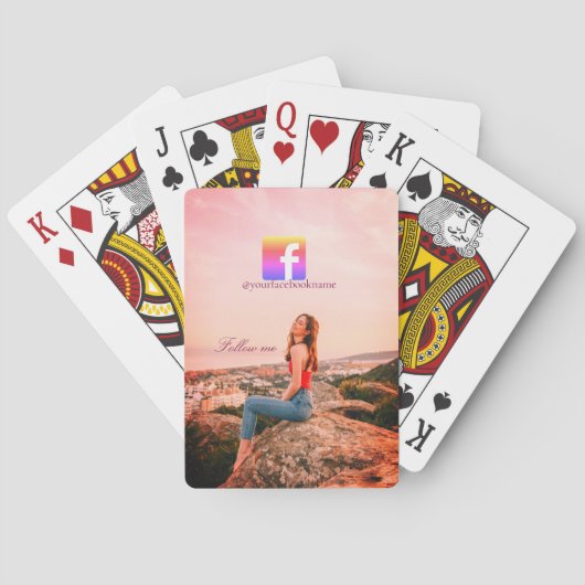 follow us facebook username social media photo  トランプ (裏面)