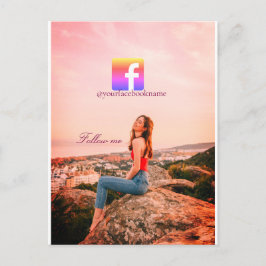 follow us facebook username social media photo  ポストカード