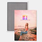 follow us facebook username social media photo  マグネット (正面/裏面)