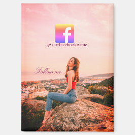 follow us facebook username social media photo  マグネット