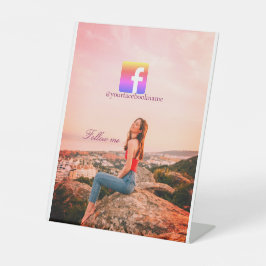 follow us facebook username social media photo  台座サイン