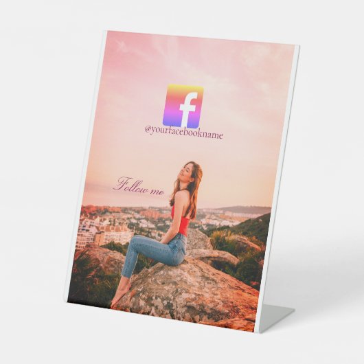 follow us facebook username social media photo  台座サイン (正面)