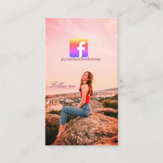 follow us facebook username social media photo  名刺 (正面)