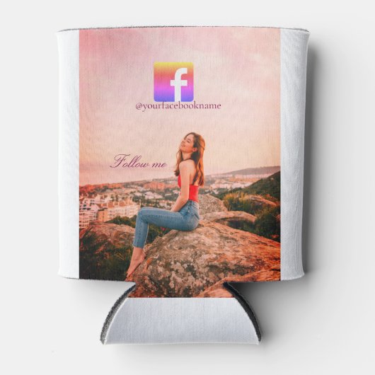 follow us facebook username social media photo  缶クーラー (正面)