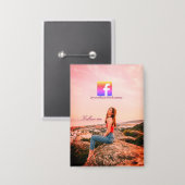 follow us facebook username social media photo  缶バッジ (正面/裏面)