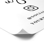 Follow Us Social Media Sign ポスター (角)