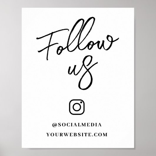 Follow Us Social Media Sign ポスター (正面)