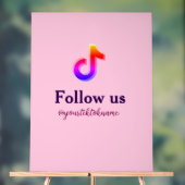 follow us tiktok username social media add QR text アクリルサイン (ニュートラル)
