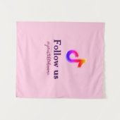 follow us tiktok username social media add QR text タペストリー (正面(横))