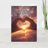 Follow Your Dream Airplane Heart Congratulation カード (正面)