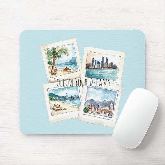 Follow Your Dreams World Travel マウスパッド (マウス)