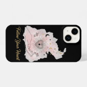 Follow Your Heart - Sacred Heart Celestial Magic iPhoneケース (裏面横)