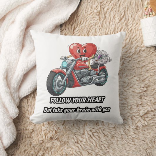 Follow your heart take your brain クッション (ブランケット)
