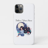 Follow Your Stars 天体をイメージした女性 アートプリント | 月 Case-Mate iPhoneケース (裏)