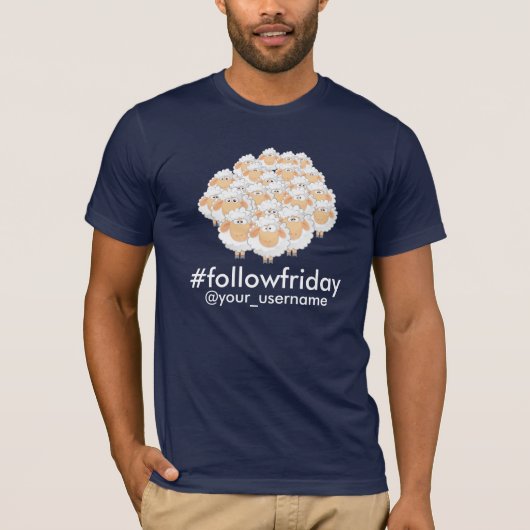 #followfriday カスタム ユーザー名 ブラックシープ Tシャツ (正面)