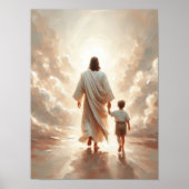 Following Him, Christian Painting, Jesus and Boy  ポスター (正面)