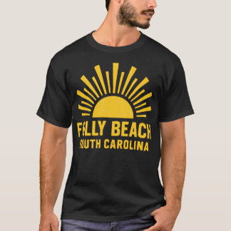 Folly Beach SC - Sunny Folly Beach South Carolina Tシャツ